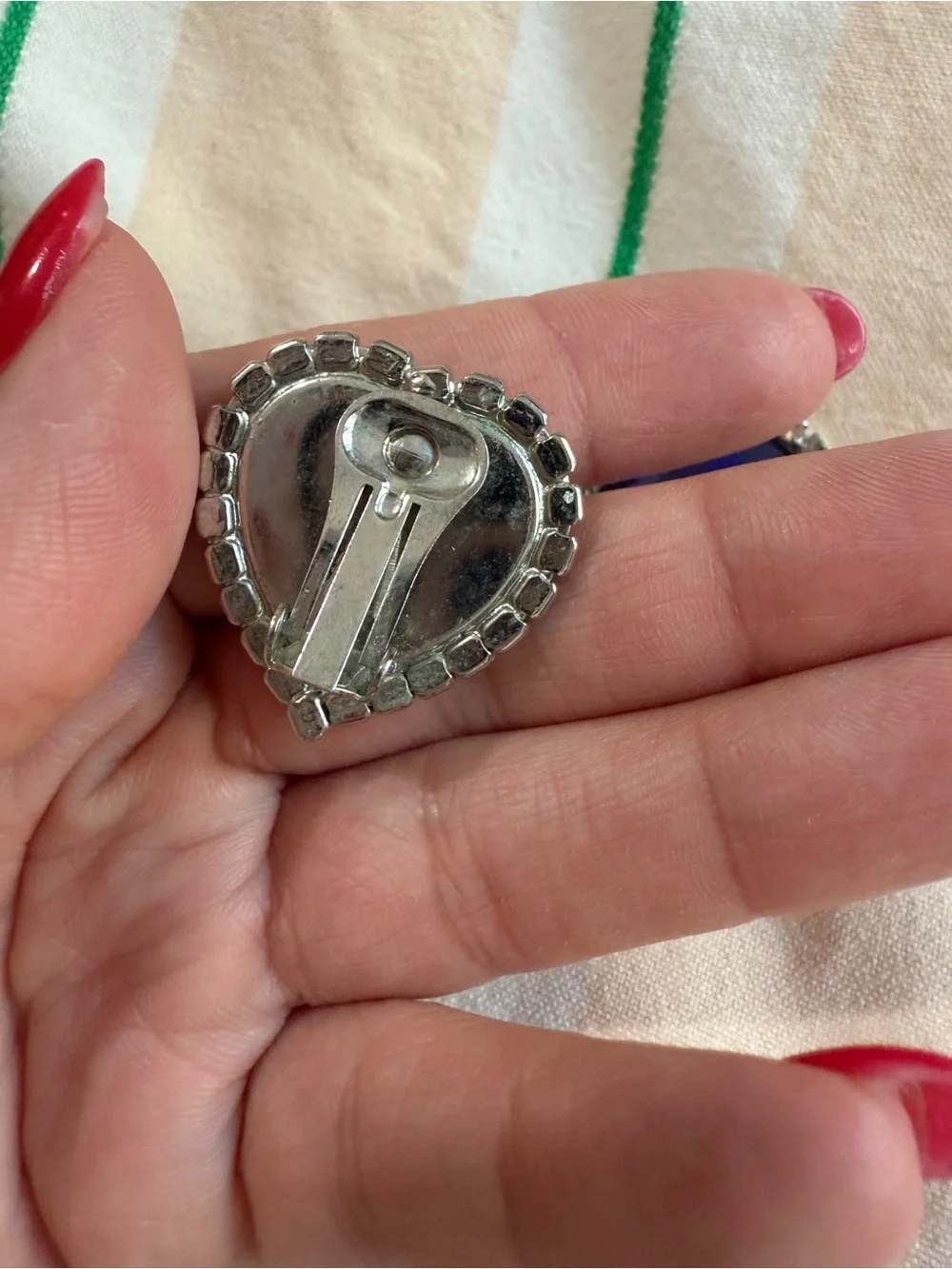 1950s 60s Valentine’s Day Love Heart Clip-on Earrings